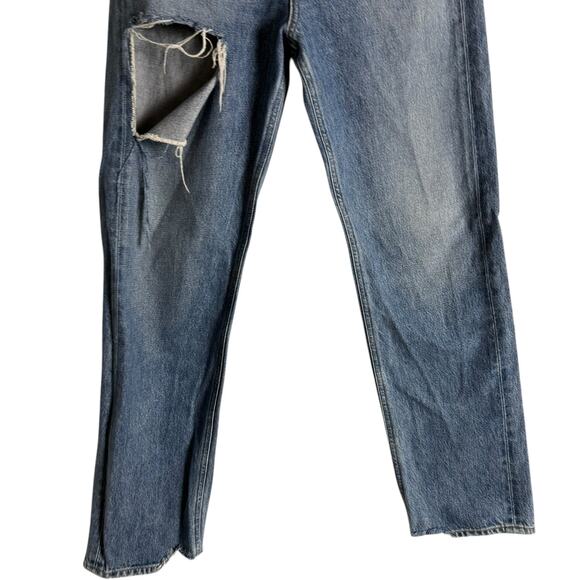 Agolde 90’s Loose Straight Fit Distressed Denim Blue Jeans Portal Size 25 - Picture 7 of 12